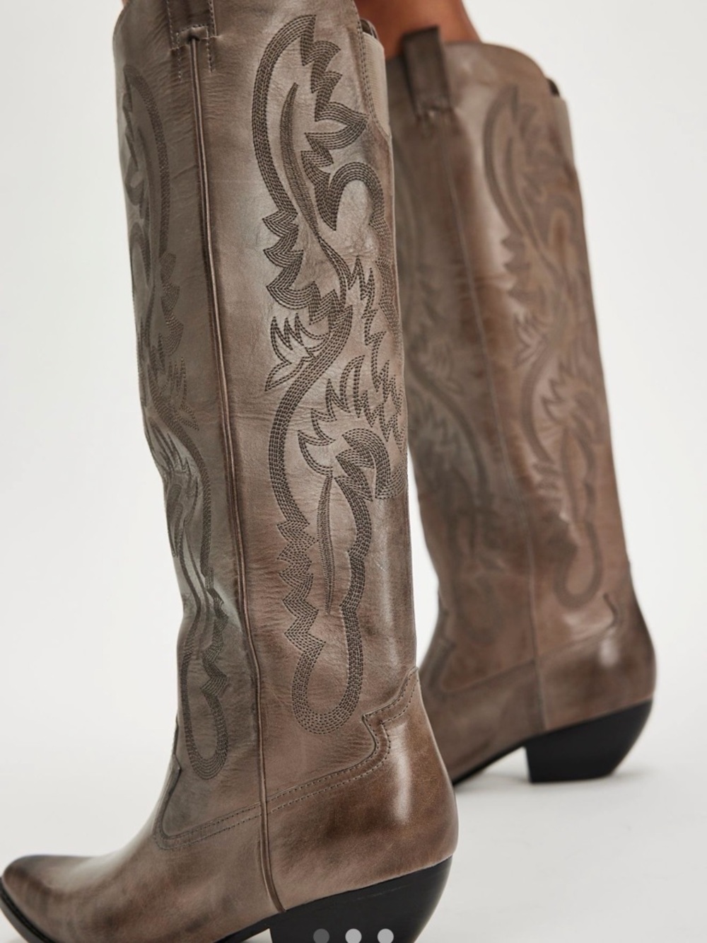 Jeffrey Campbell Over The Knee Western Riding Boots Grey Ruboff 🔥 No Box - Picture 6 of 6